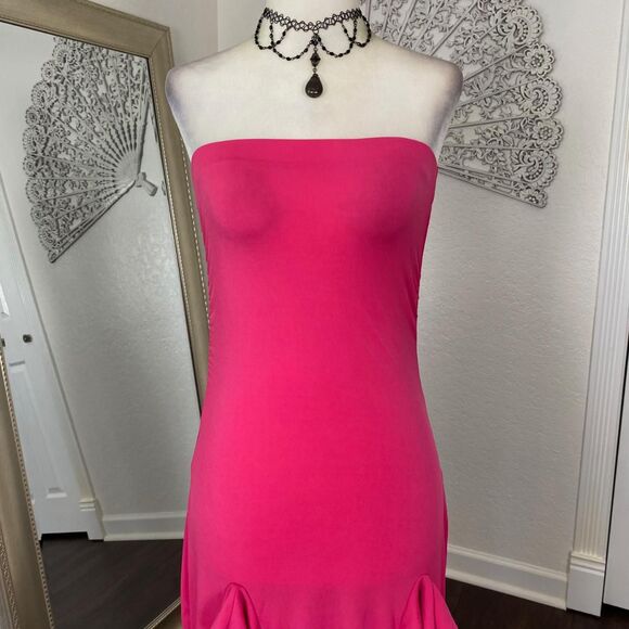 Mermaid Sirencore Bright Pink Strapless Jelly Fish Midi Maxi Dress XS / S - Picture 7 of 7